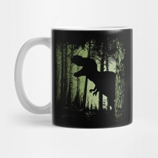 T-Rex Shadow in Twilight Forest Tyrannosaurus Silhouette Mug